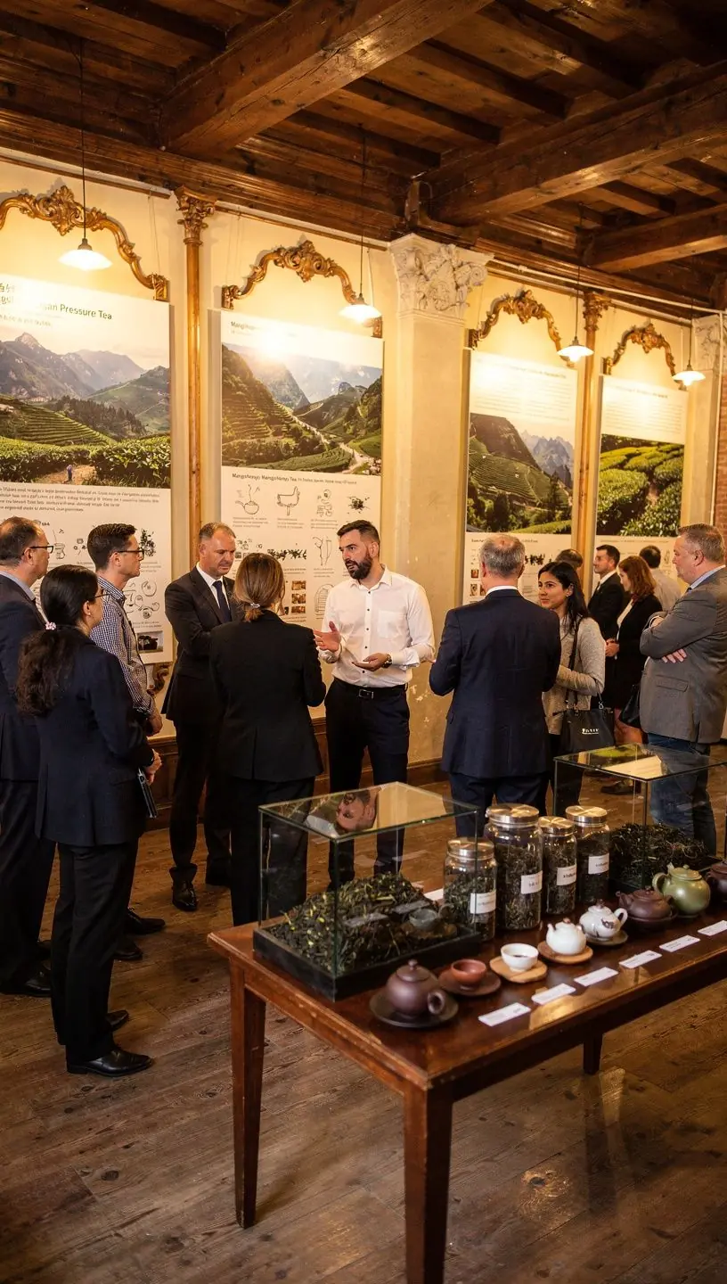 Arbatos pakuotė su informacija apie naudingas savybes ir poveikį kraujospūdžiui.